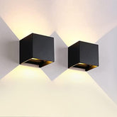 2 Pack Applique Murale LED Exterieur, 12W Appliques Murales Interieures avec Angle Réglable éclairage mural d'extérieur, Etanche IP65 Lampe Murale Moderne pour Salon, Chambre (Noir) Blanc Chaud 3000K